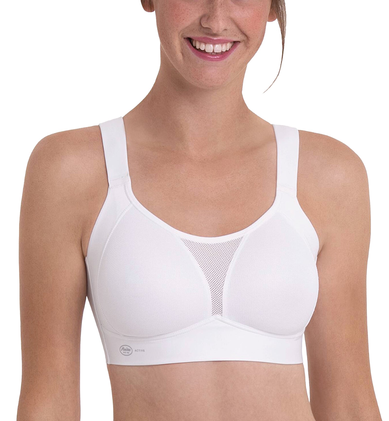 Anita Smart Control Firm Support Wireless Sports Bra (5530),32D,White - White,32D