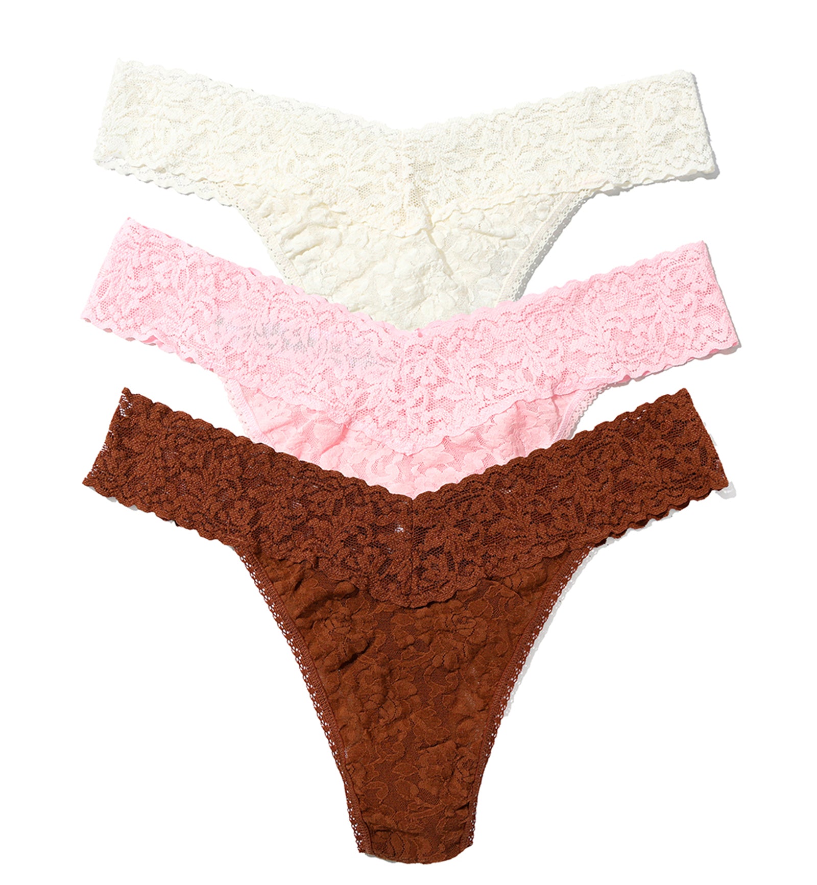Hanky Panky 3-PACK Signature Lace Original Rise Thong (48113PK),ICB3 - ICB3,One Size