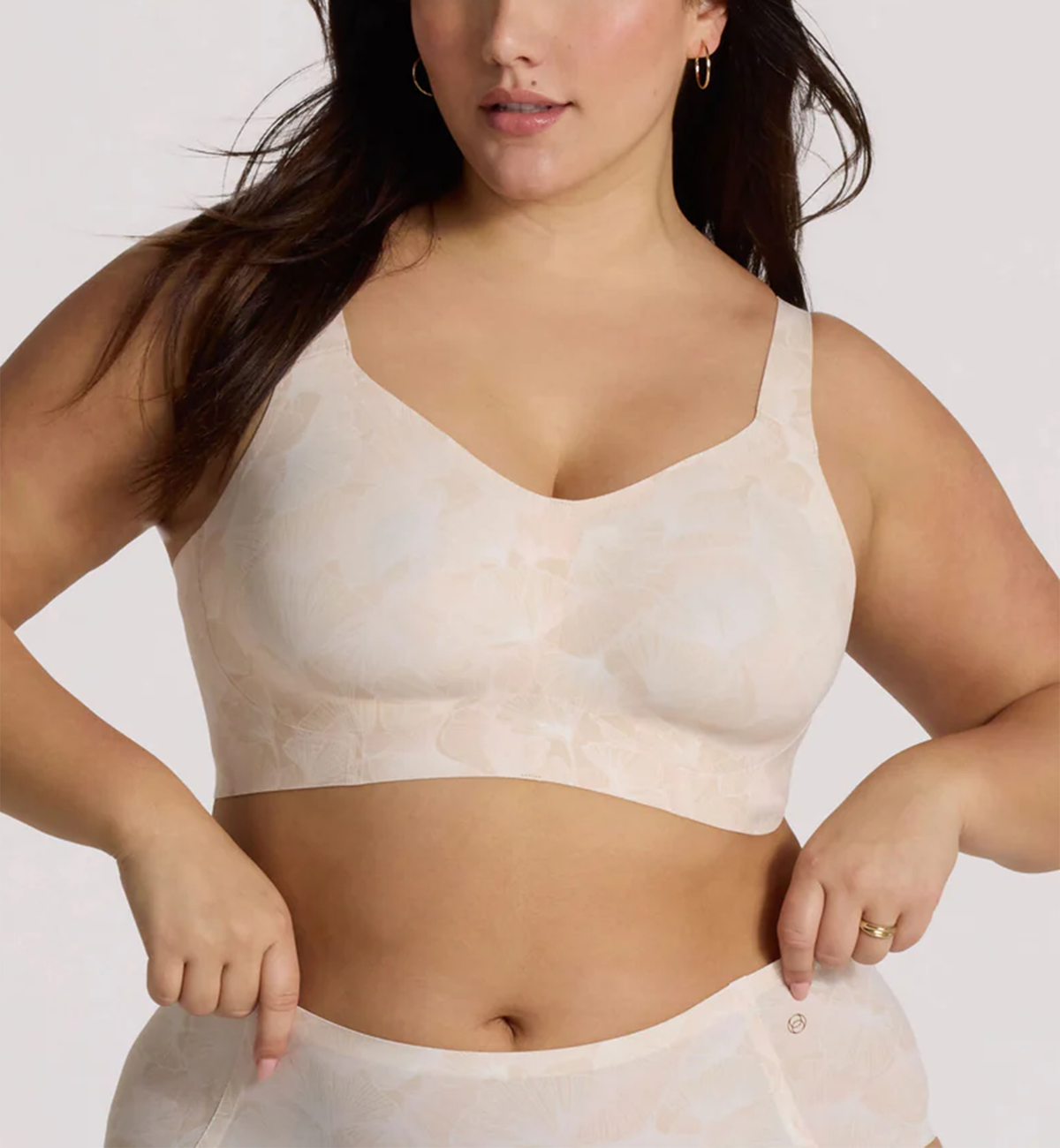 Evelyn & Bobbie BEYOND Adjustable Bra (1732),Small,Champagne Ginkgo - Champagne Ginkgo,Small