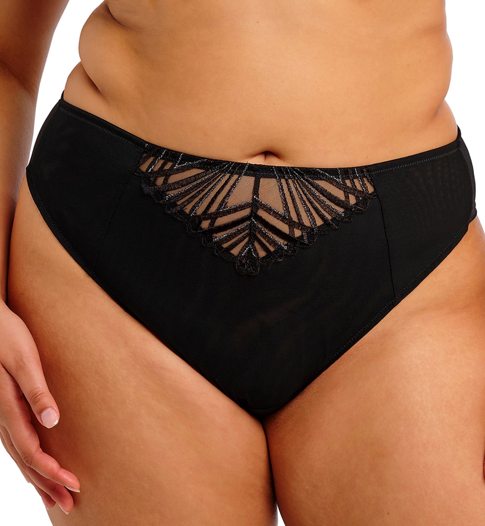 Elomi Reja Brazilian Brief (303155),Small,Black - Black,Small