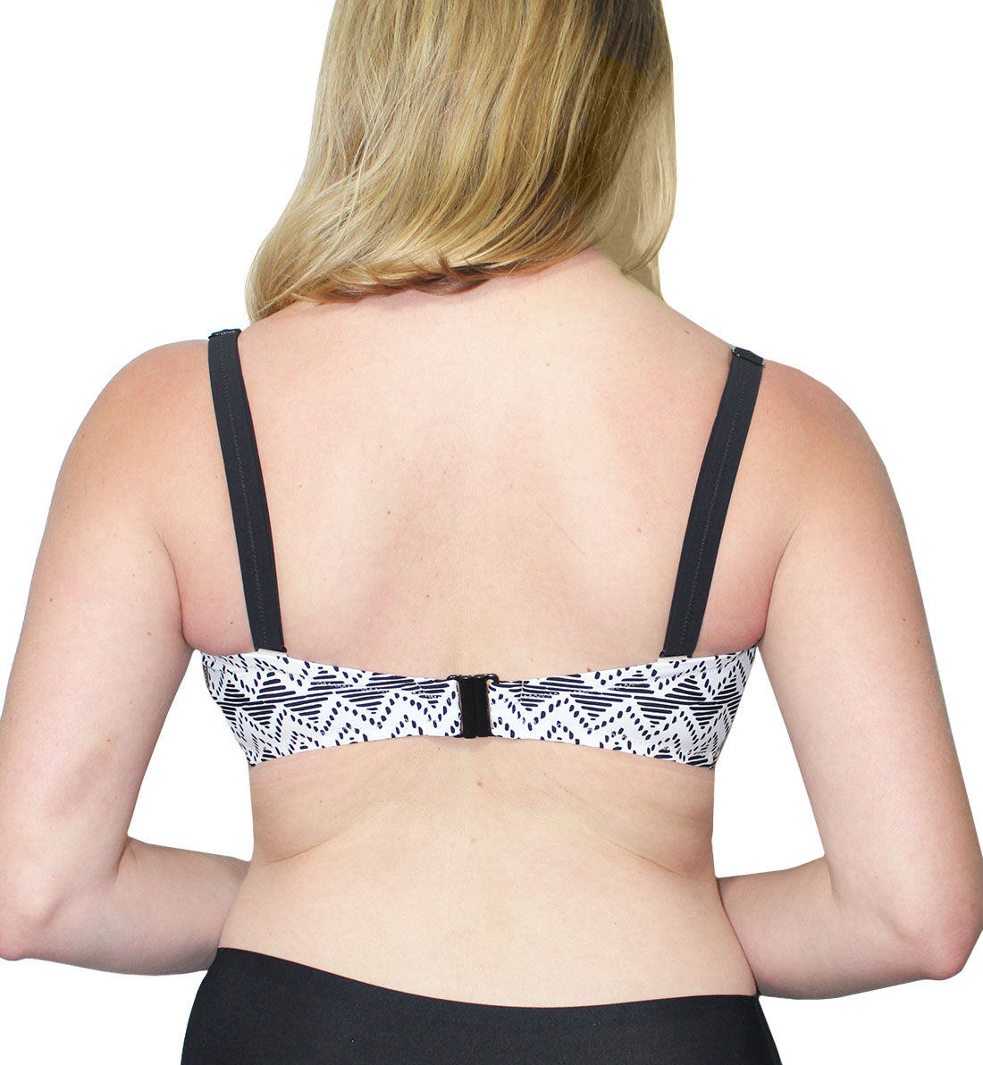 Anita Aluna Wave Bella Underwire Bandeau Bikini (8765-1),32D,Blk/Wht - Black/White,32D