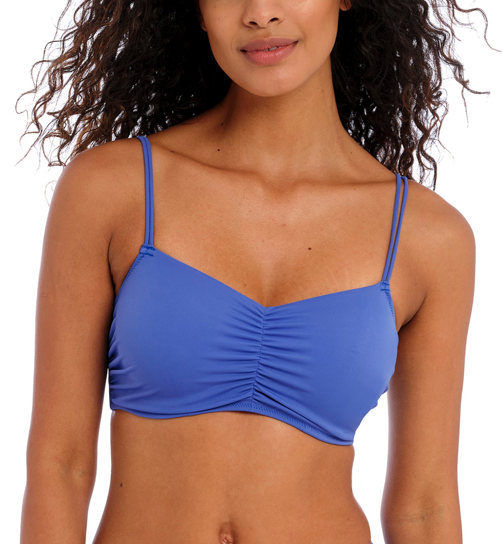 Freya Jewel Cove Convertible Underwire Bralette Bikini Top (7239),30D,Plain Azure - Plain Azure,30D