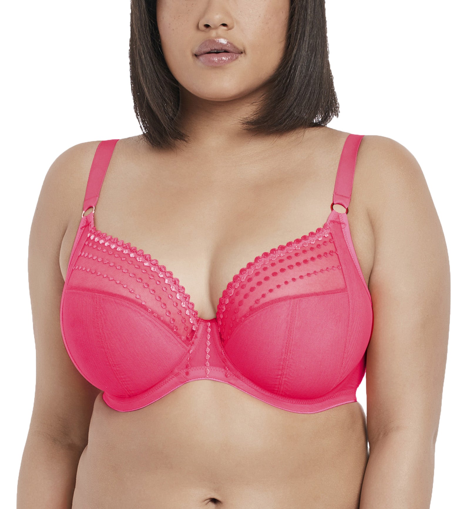 Elomi Matilda Banded Plunge Underwire Bra (8900),38JJ,Neon Pink - Neon Pink,38JJ