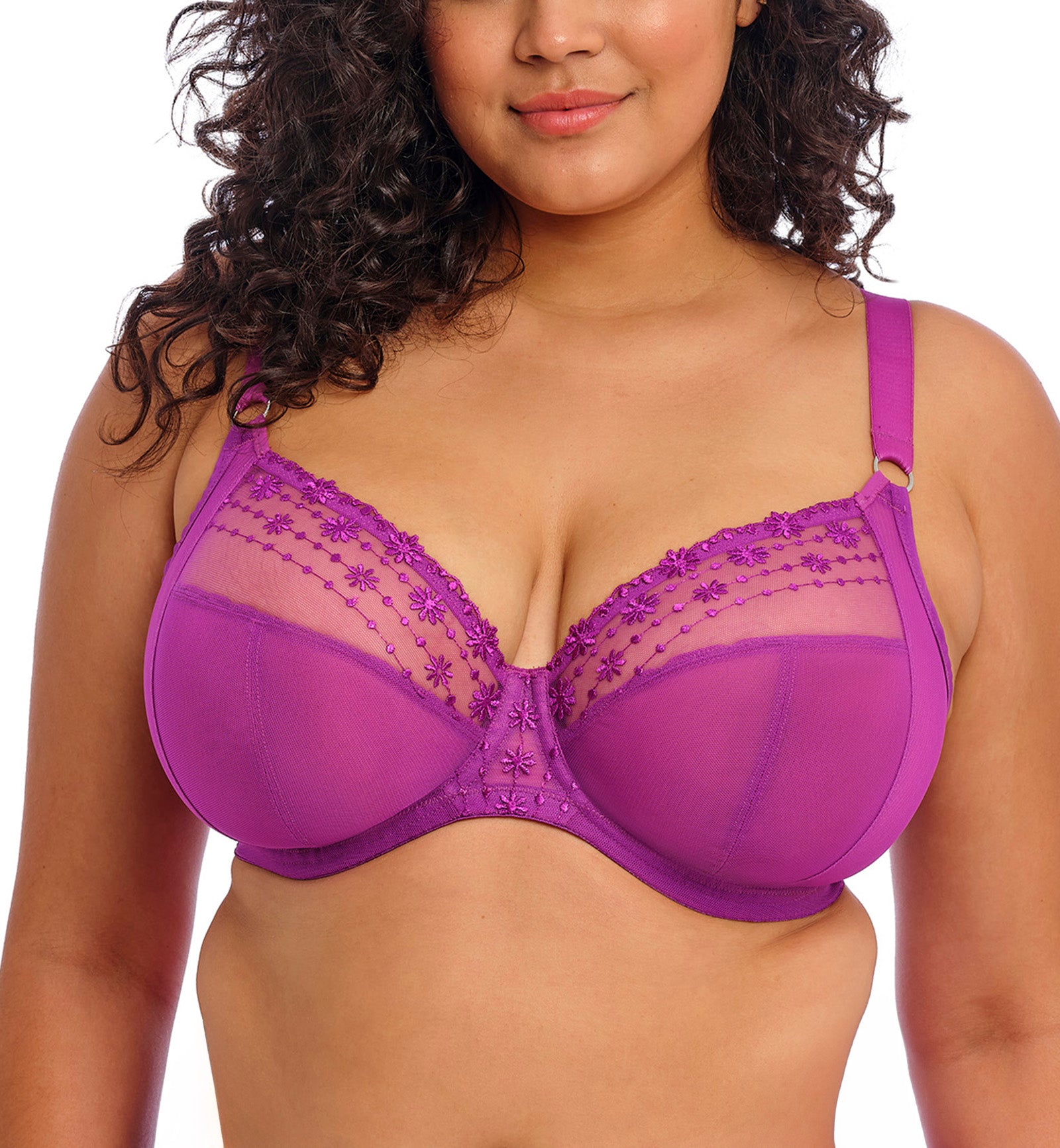 Elomi Matilda Banded Plunge Underwire Bra (8900),32G,Hollyhock - Hollyhock,32G
