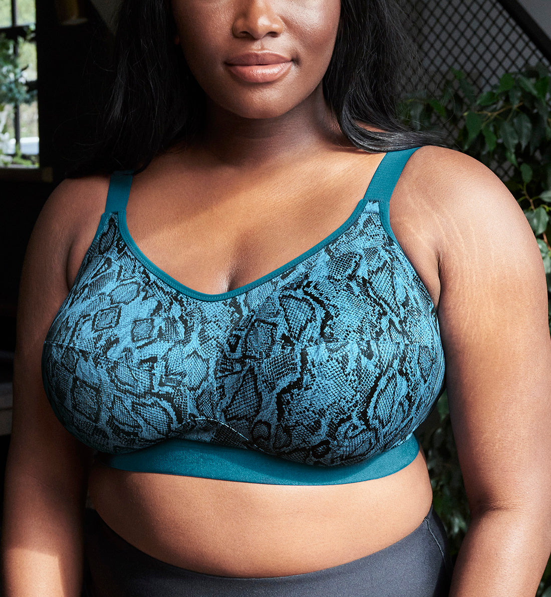 Goddess Non Wire Side Support Sports Bra (6912),34I,Teal - Teal,34I