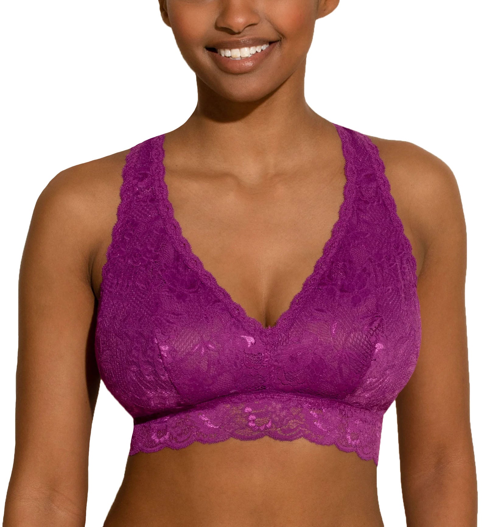 Cosabella Never Say Never CURVY Racie Racerback Bralette (NEVER1355),Petite,Swiss Beet - Swiss Beet,Petite