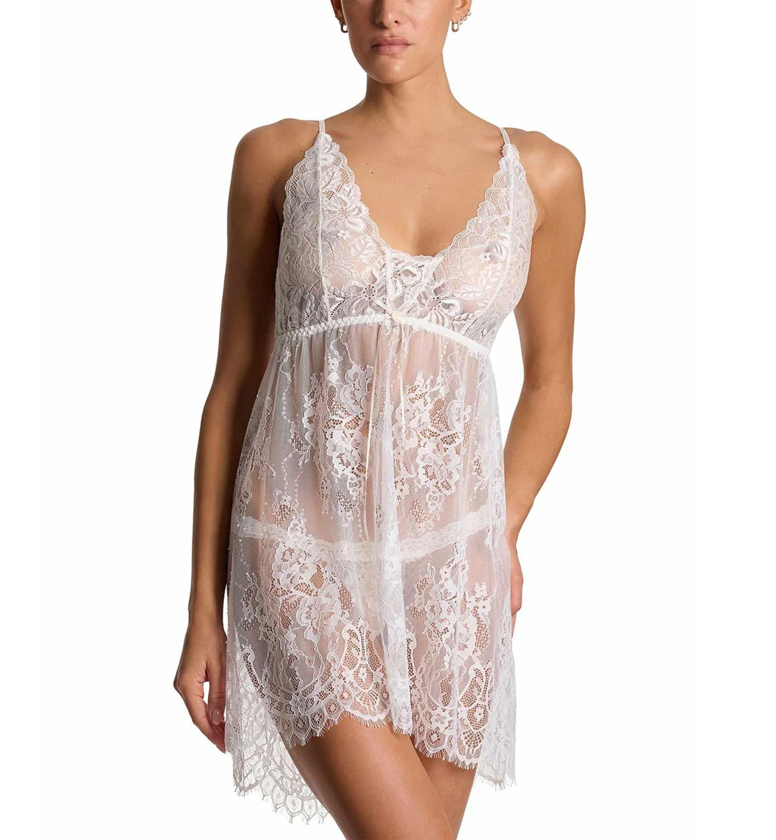 Hanky Panky Bridal Victoria Lace Chemise with G-String (945901),Small,Light Ivory - Light Ivory,Small