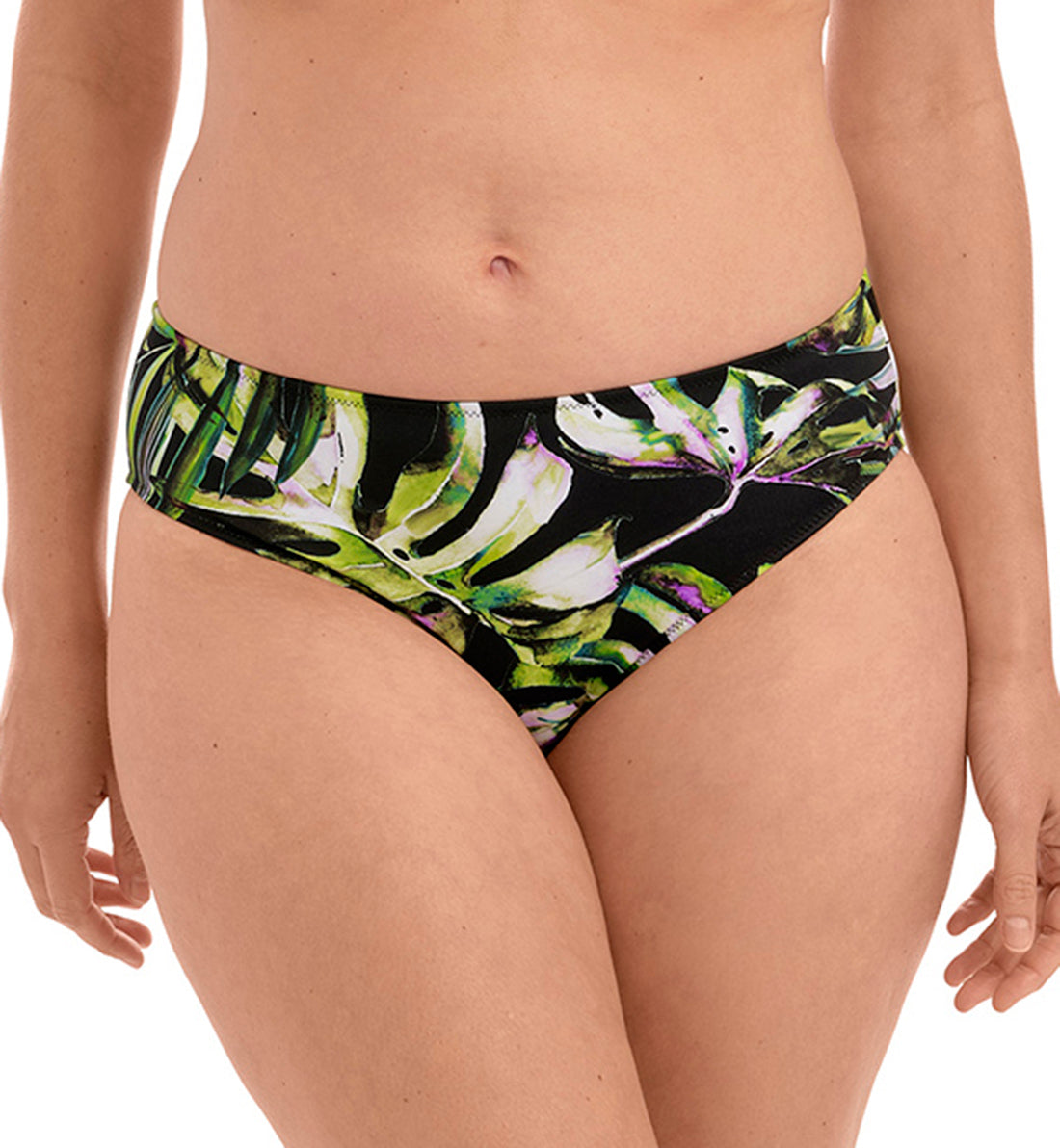 Fantasie Palm Valley Mid Rise Swim Brief (6765),Large,Black - Black,Large