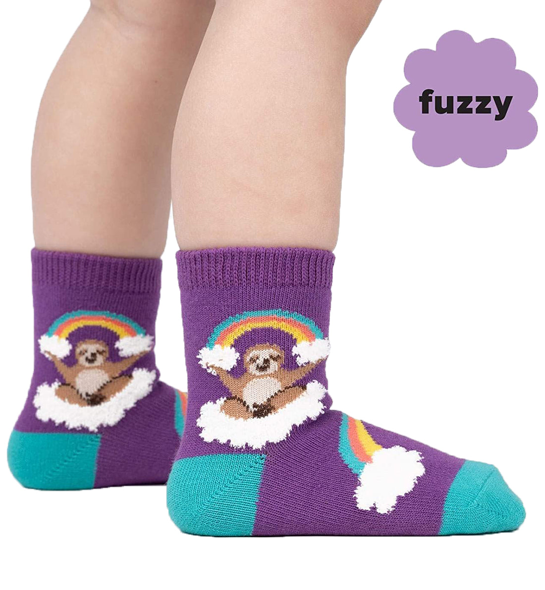 SOCK it to me Toddler Crew Socks (TC0100),Sloth Dreams (Fuzzy) - Sloth Dreams -FUZZY,One Size