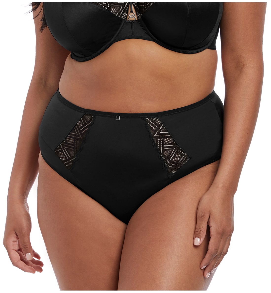 Elomi Lydia Matching High Leg Brief (4395),Large,Black - Black,Large