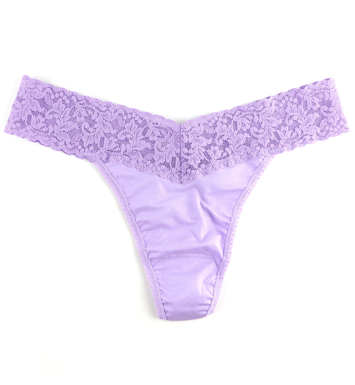 Hanky Panky Original Rise Organic Cotton Thong with Lace (891801),French Lavender - French Lavender,One Size
