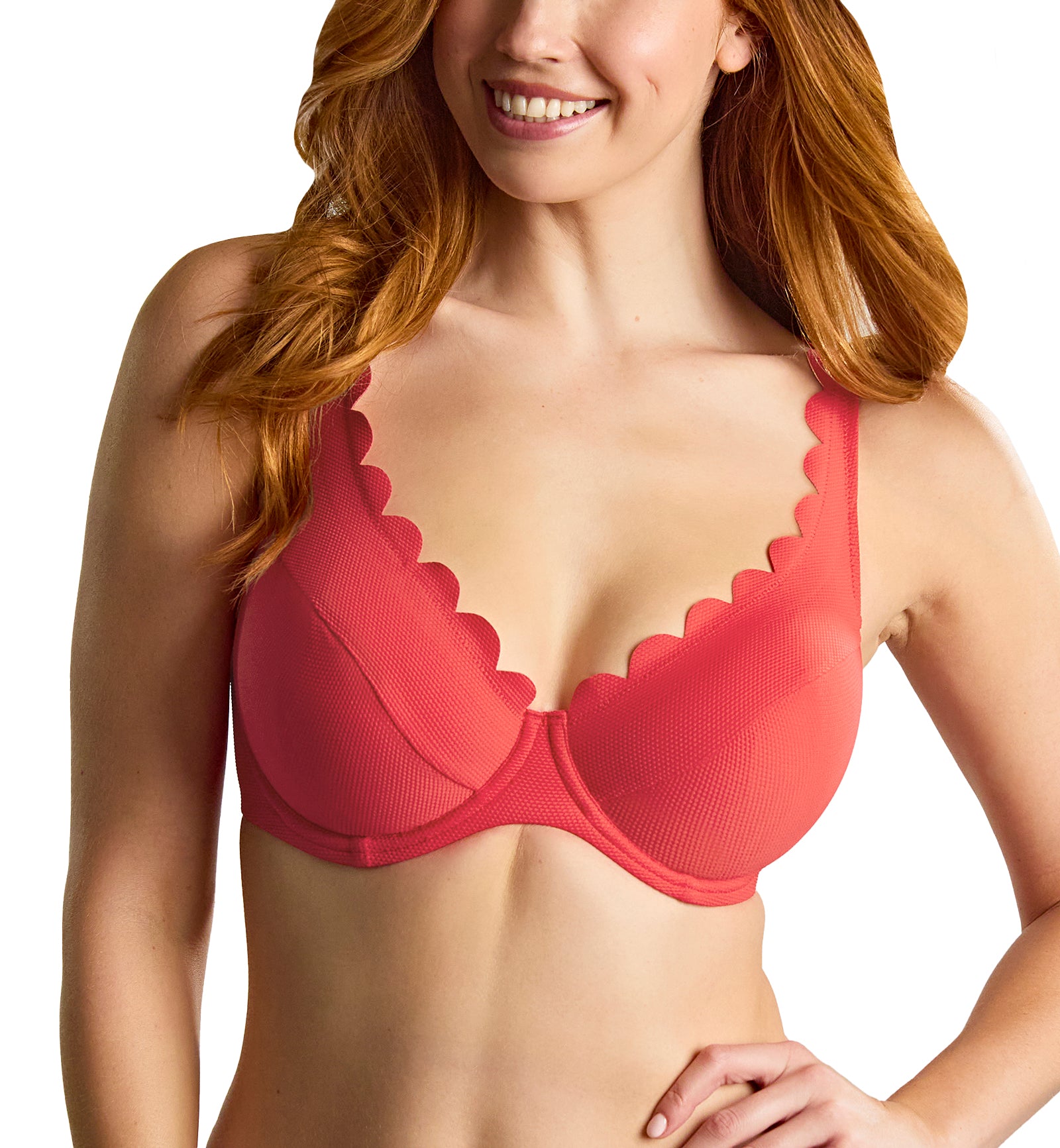 Panache Spirit Lauren Plunge Underwire Bikini Top (SW1784),28F,Red - Red,28F