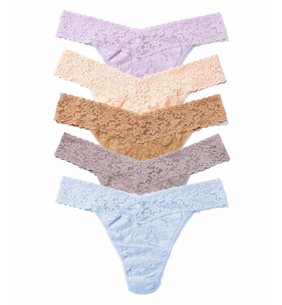Hanky Panky 5-PACK Signature Lace Original Rise Thong (48115PK),PQBF - PQBF,One Size