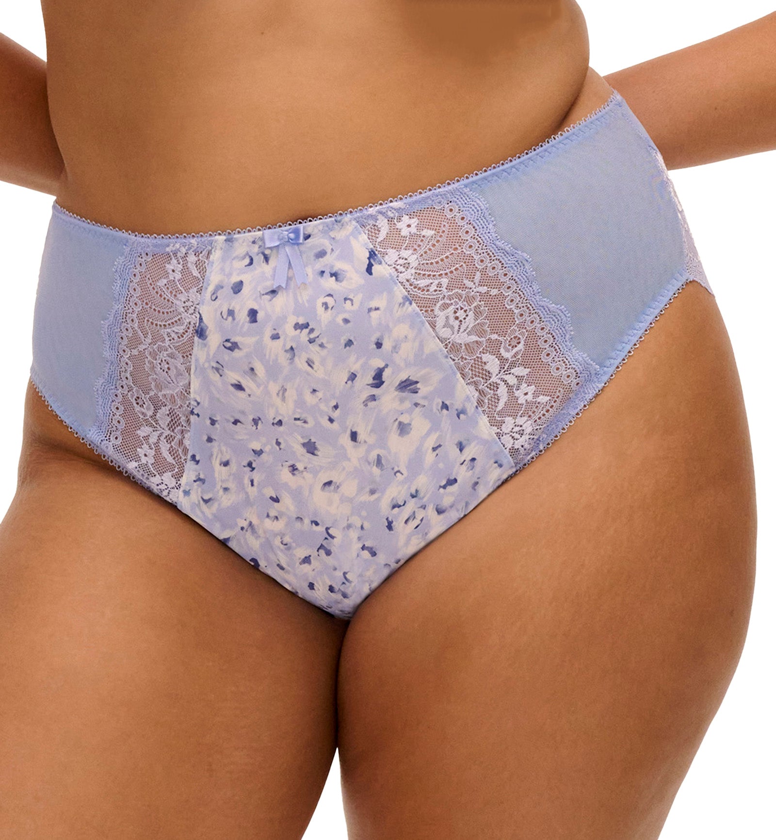 Elomi Morgan High Leg Brief Panty (4118),Medium,Blue Leopard - Blue Leopard,Medium