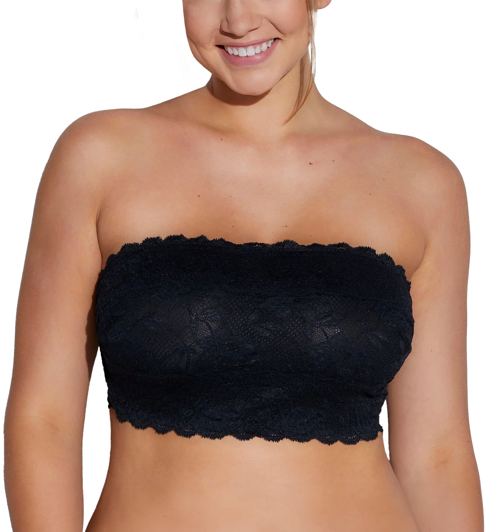 Cosabella Never Say Never Curvy Flirtie Bandeau Bra (NEVER1101),XS,Black - Black,XS