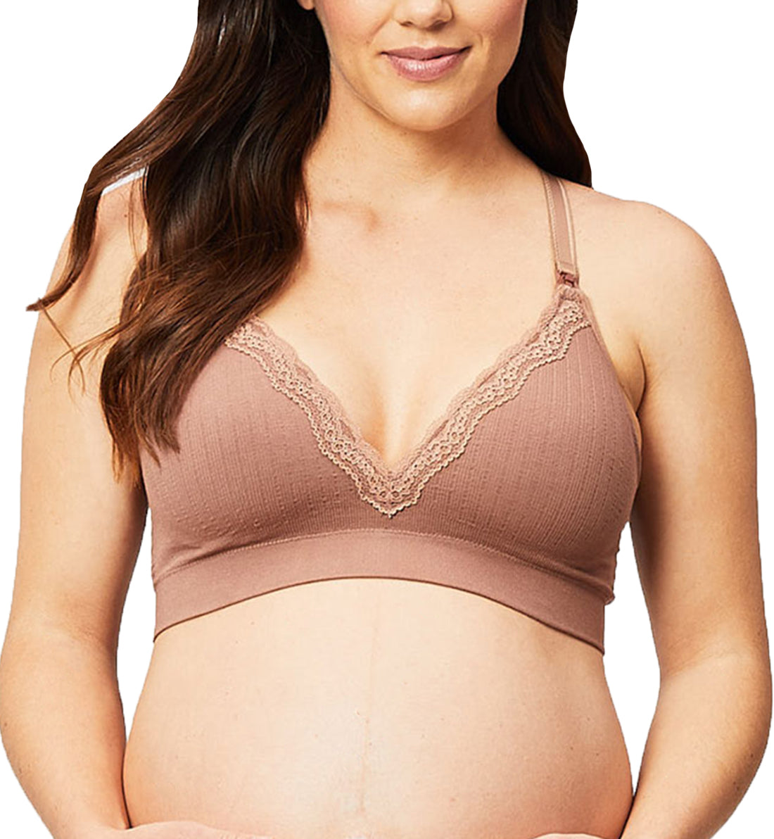 Cake Tutti Frutti Bamboo Racerback Nursing Bra (29-1053),Small,Mocha - Mocha,Small E thru FF