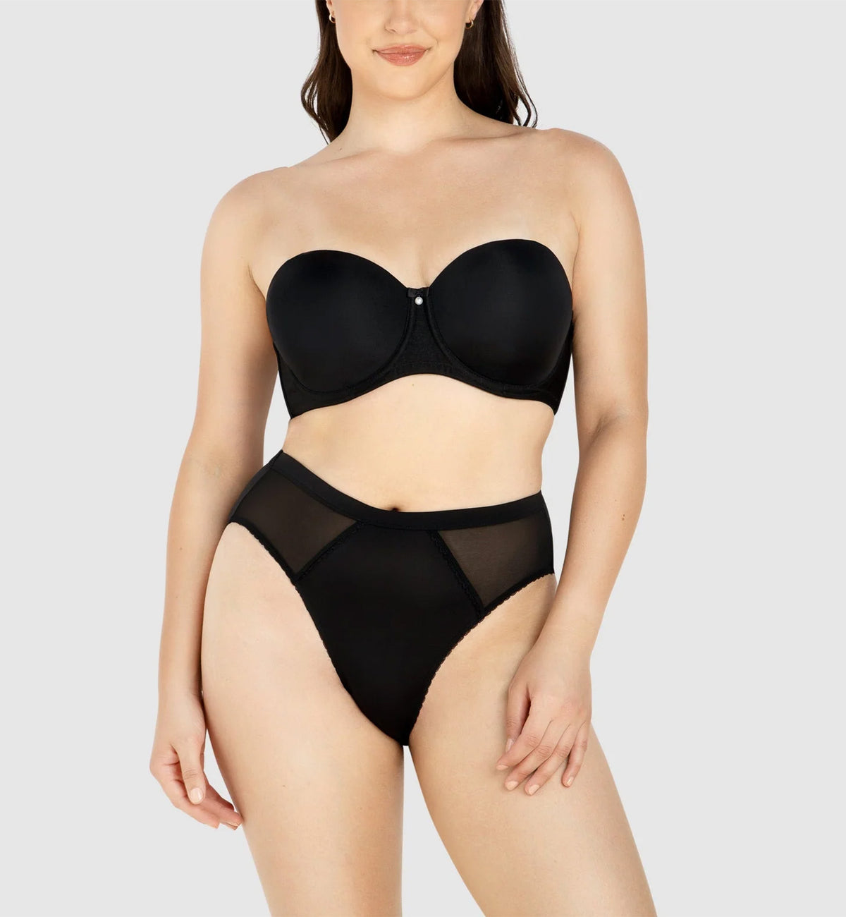 Parfait Elise Strapless Molded Underwire Bra (P60915),30G,Black - Black,30G