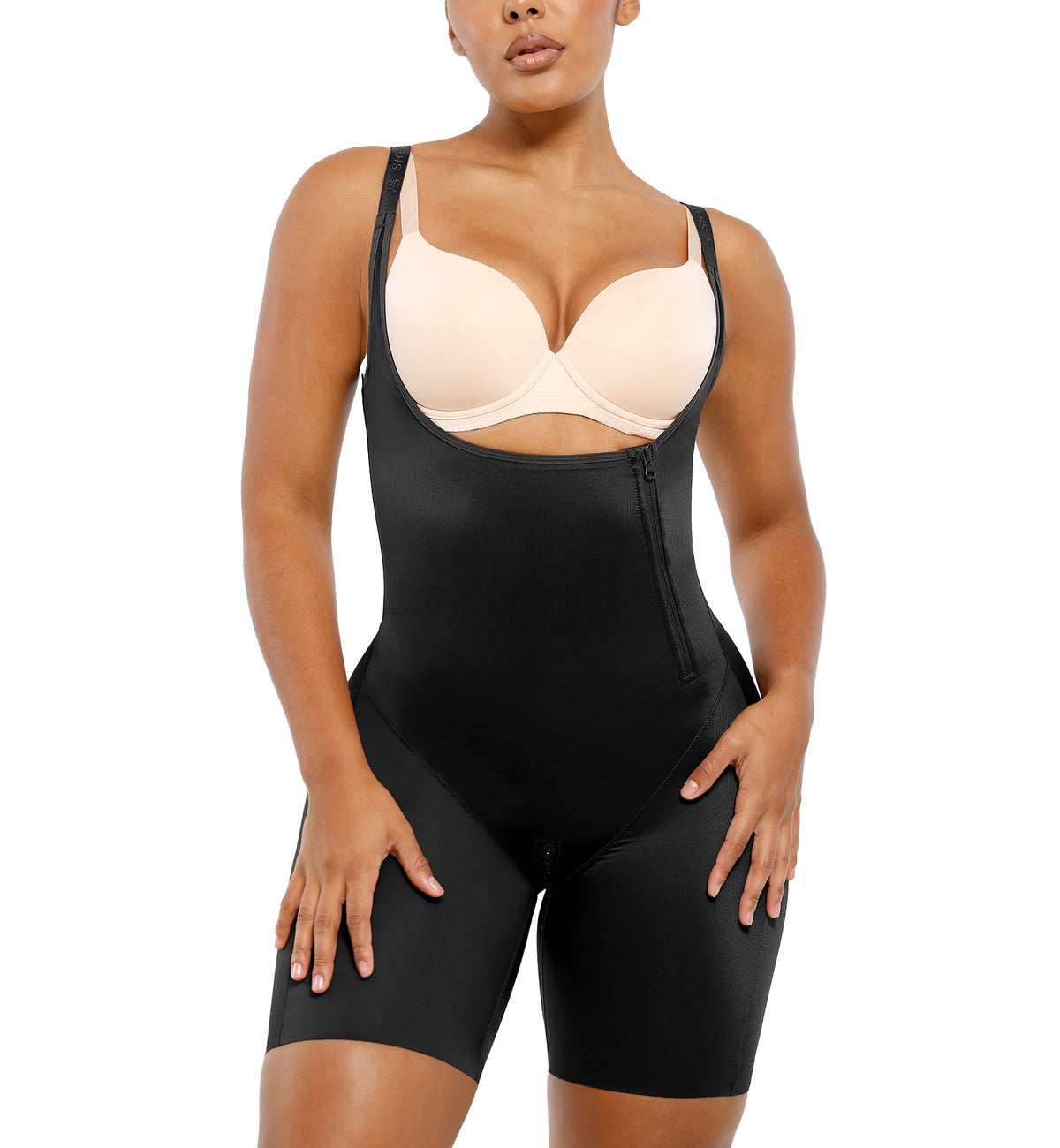 SHAPELLX BOOT-YEAH SilkSculpt High-Waisted Shapewear Bodysuit (MT250040),Small,Black - Black,Small