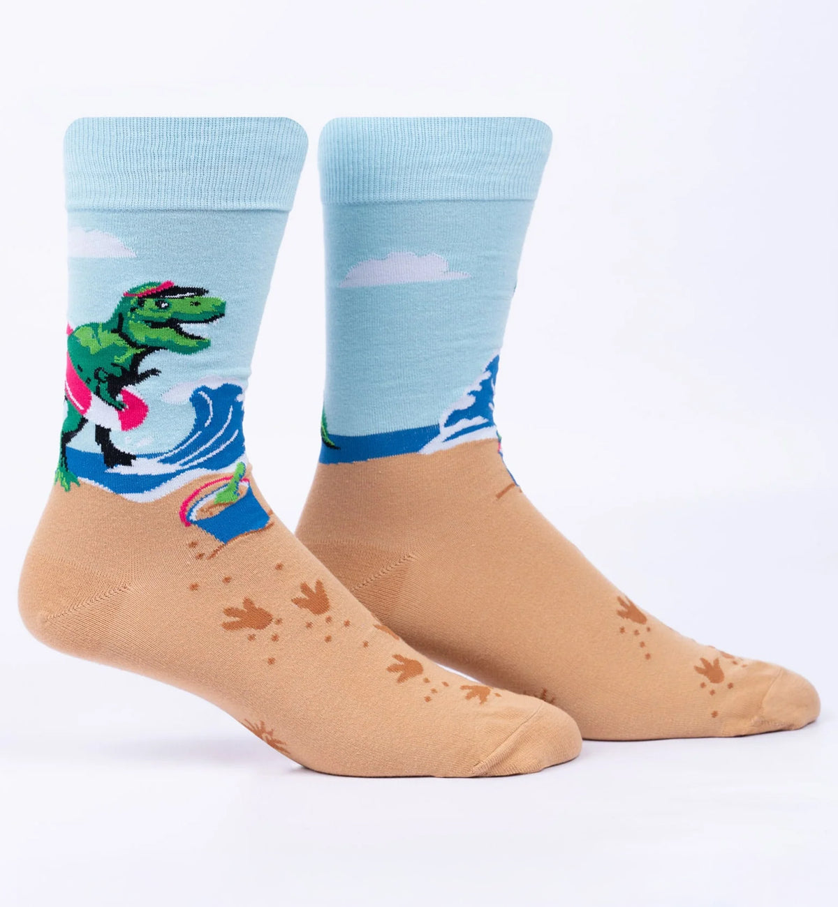 SOCK it to me Men's Crew Socks (MEF0611),Dinos Gone Wild - Dinos Gone Wild,One Size