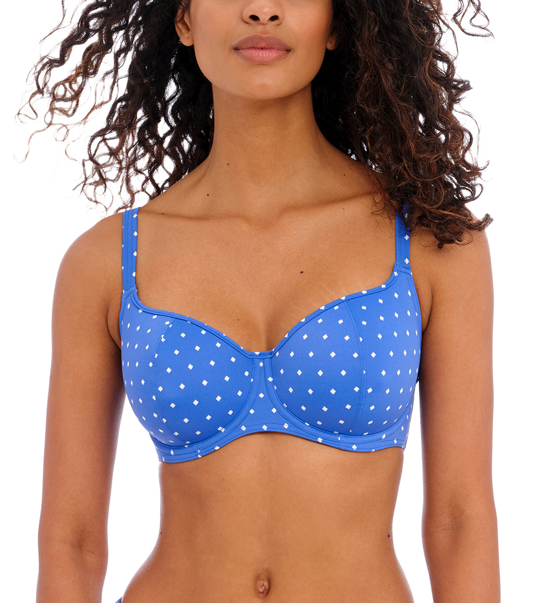 Freya Jewel Cove Sweetheart Padded Underwire Bikini Top (7231),30E,Azure - Azure,30E