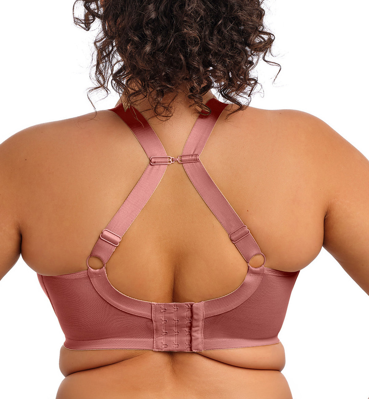 Elomi Energise J-Hook Underwire Sports Bra (8041),32GG,Rosewood - Rosewood,32GG