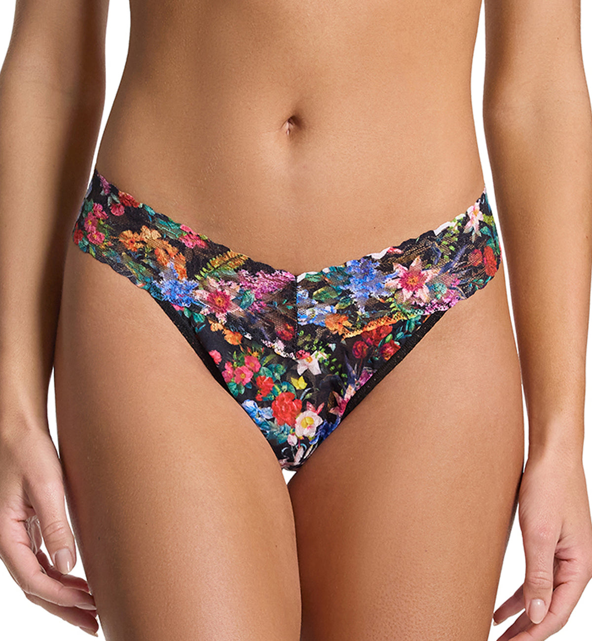 Hanky Panky Signature Lace Printed Original Rise Thong (PR4811P),Hypnotic - Hypnotic,One Size