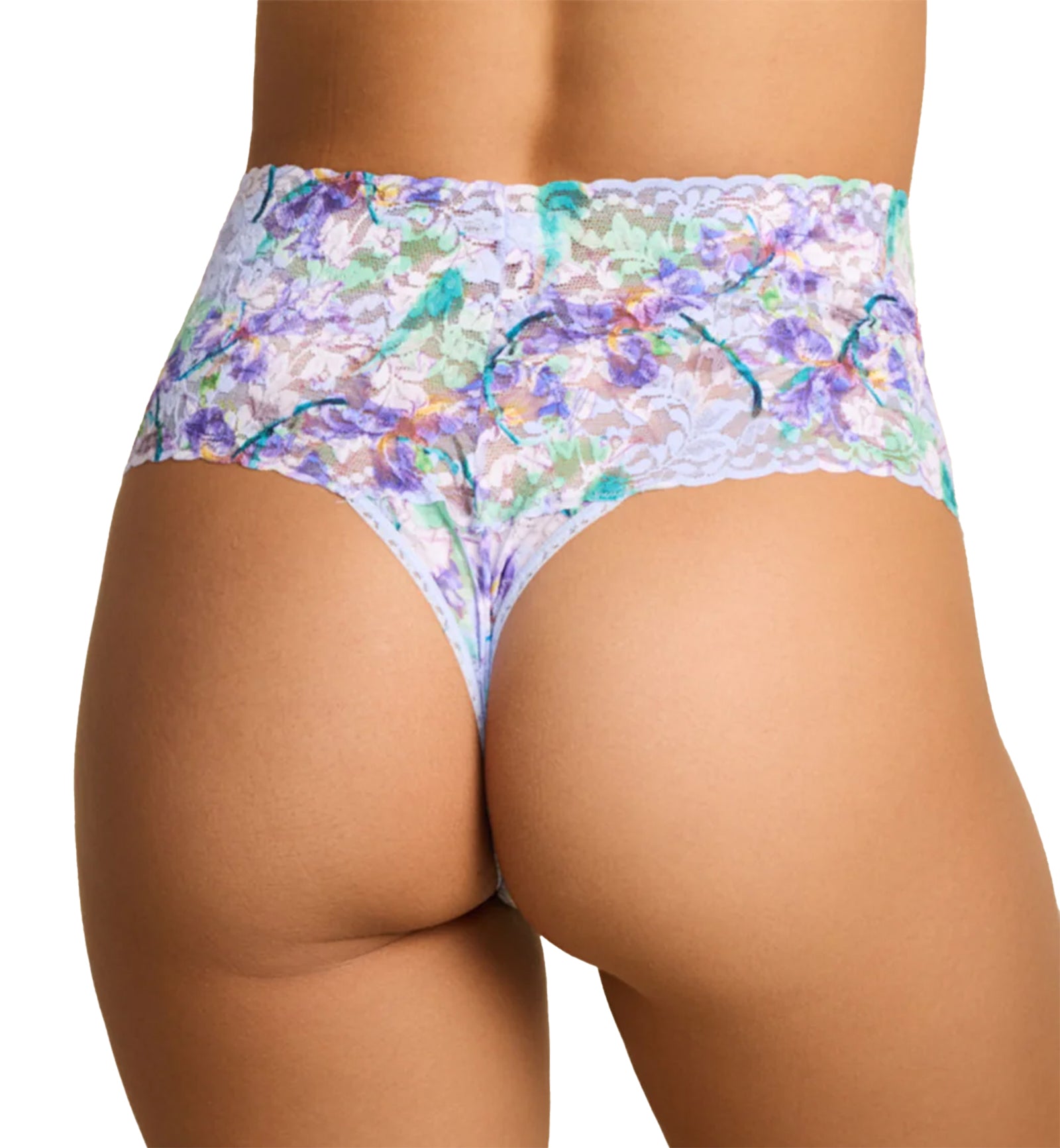 Hanky Panky Printed Retro Lace Thong (PR9K1926),Pleinair - Pleinair,One Size