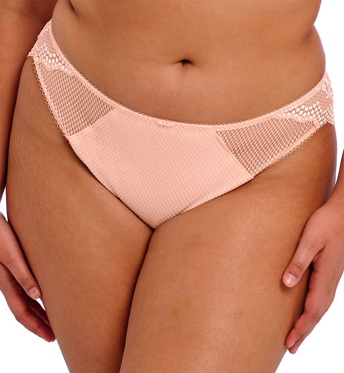 Elomi Charley Matching Stretch Lace Brazilian Brief (4385),Medium,Ballet Pink - Ballet Pink,Medium