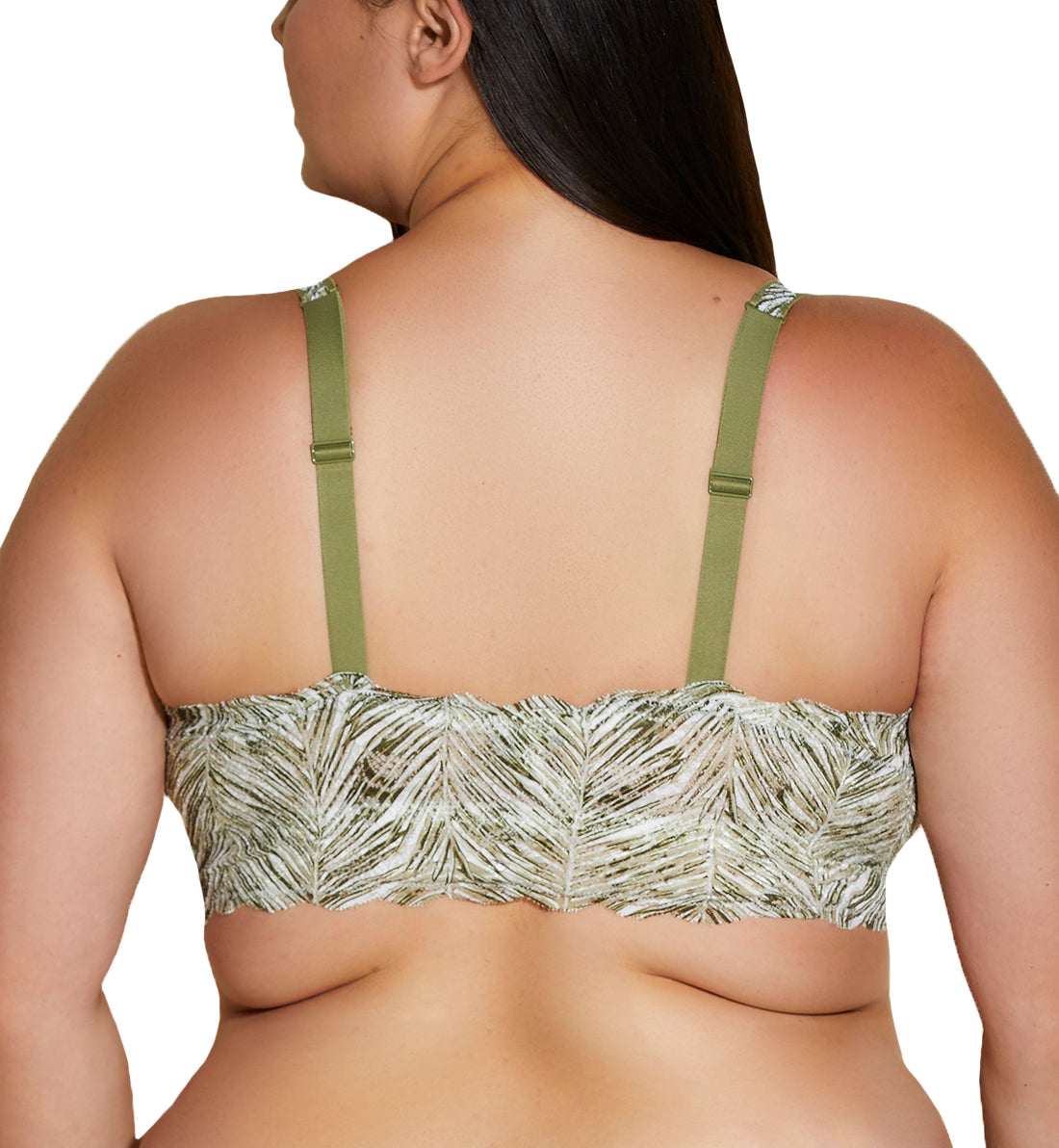 Cosabella Never Say Never Printed SUPER CURVY Sweetie Bralette (NEVEP1322),XS,Palm Aloe - Palm Aloe,XS