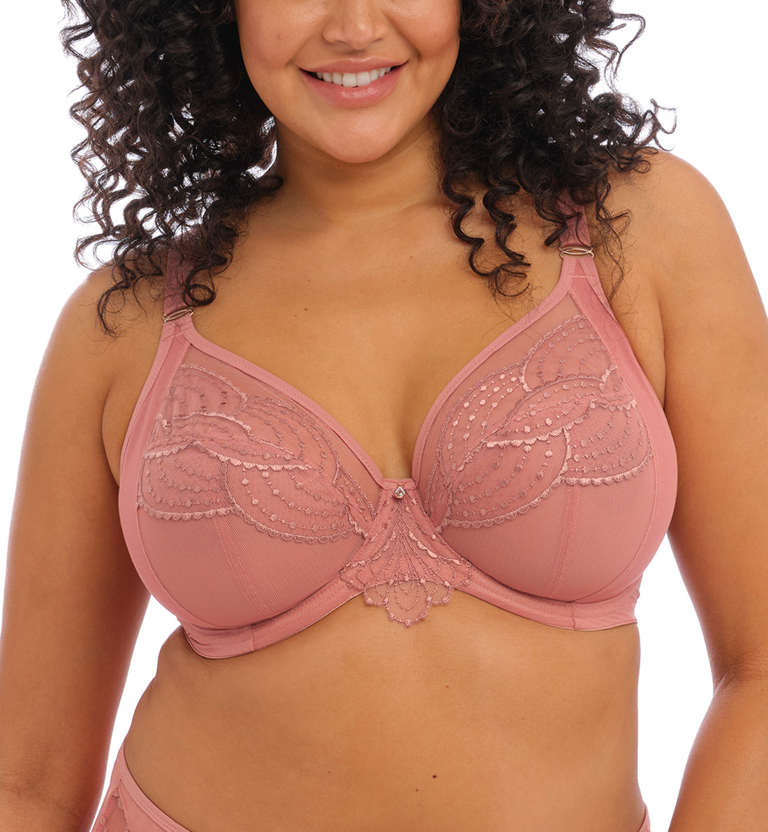 Elomi Priya Plunge Underwire Bra (4550),32GG,Rosegold - Rosegold,32GG