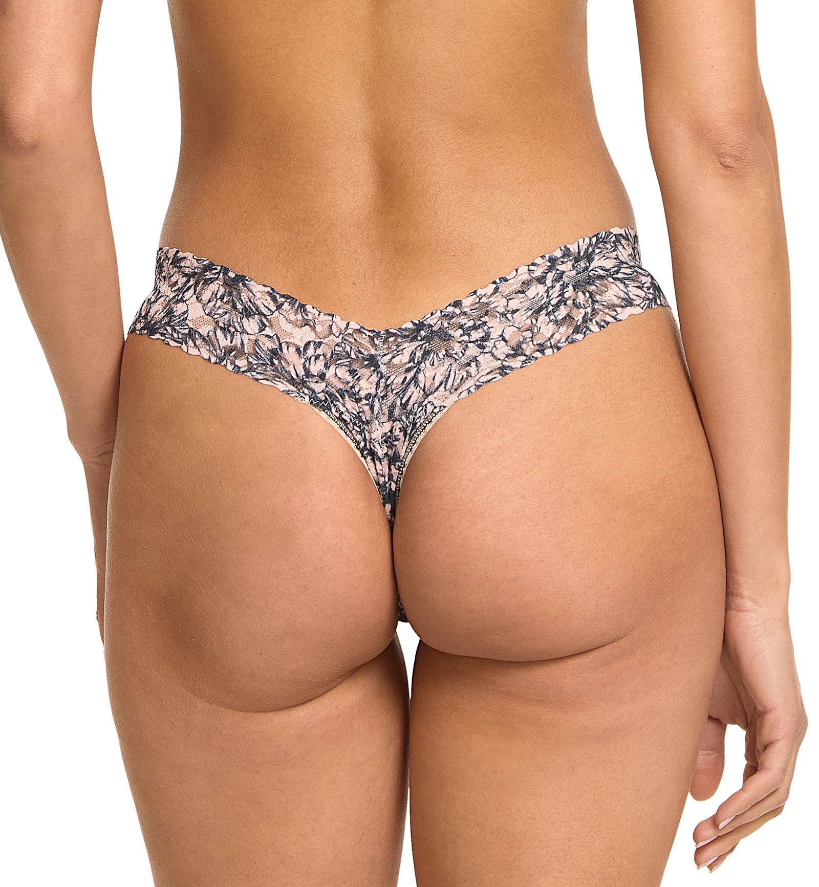 Hanky Panky Signature Lace Printed Low Rise Thong (PR4911P),Outline - Outline,One Size