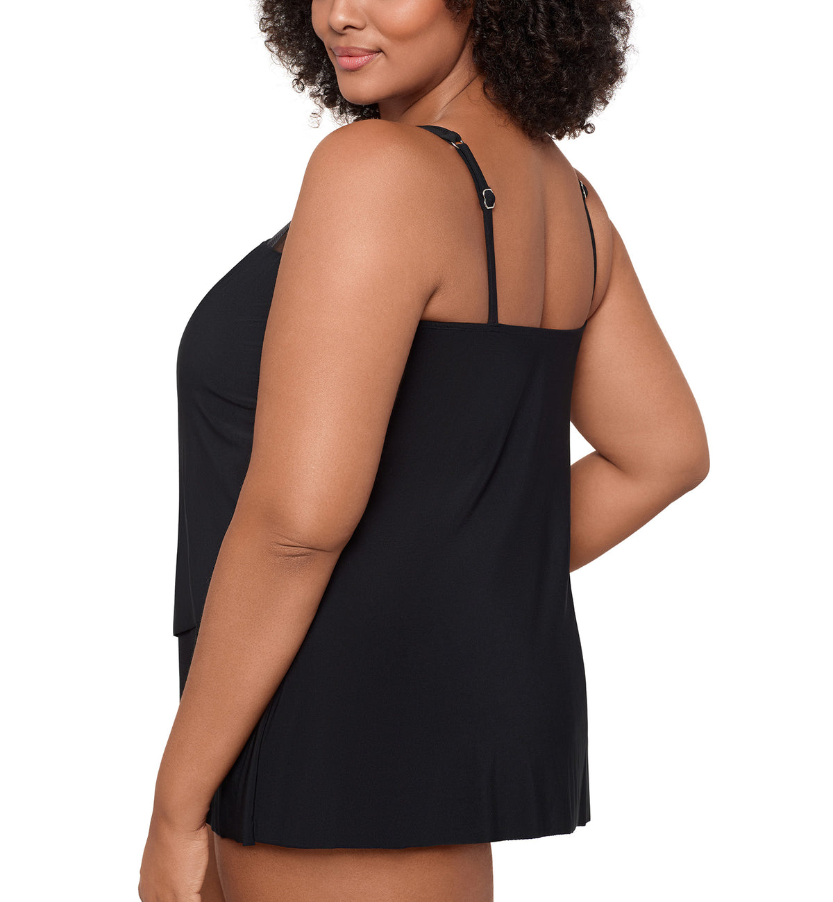 Miraclesuit Illusionists Mirage Plus Size Underwire Tankini Top (6518941W),16,Black - Black,16W
