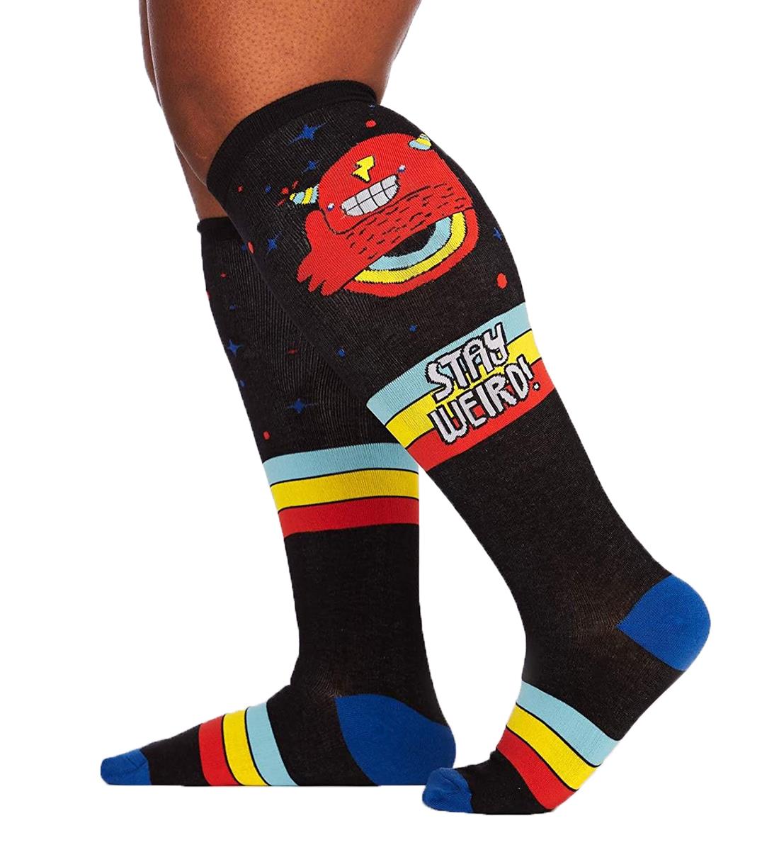 SOCK it to me Unisex Stretch-It Knee High Socks (s0059),Stay Weird! - Stay Weird!,One Size