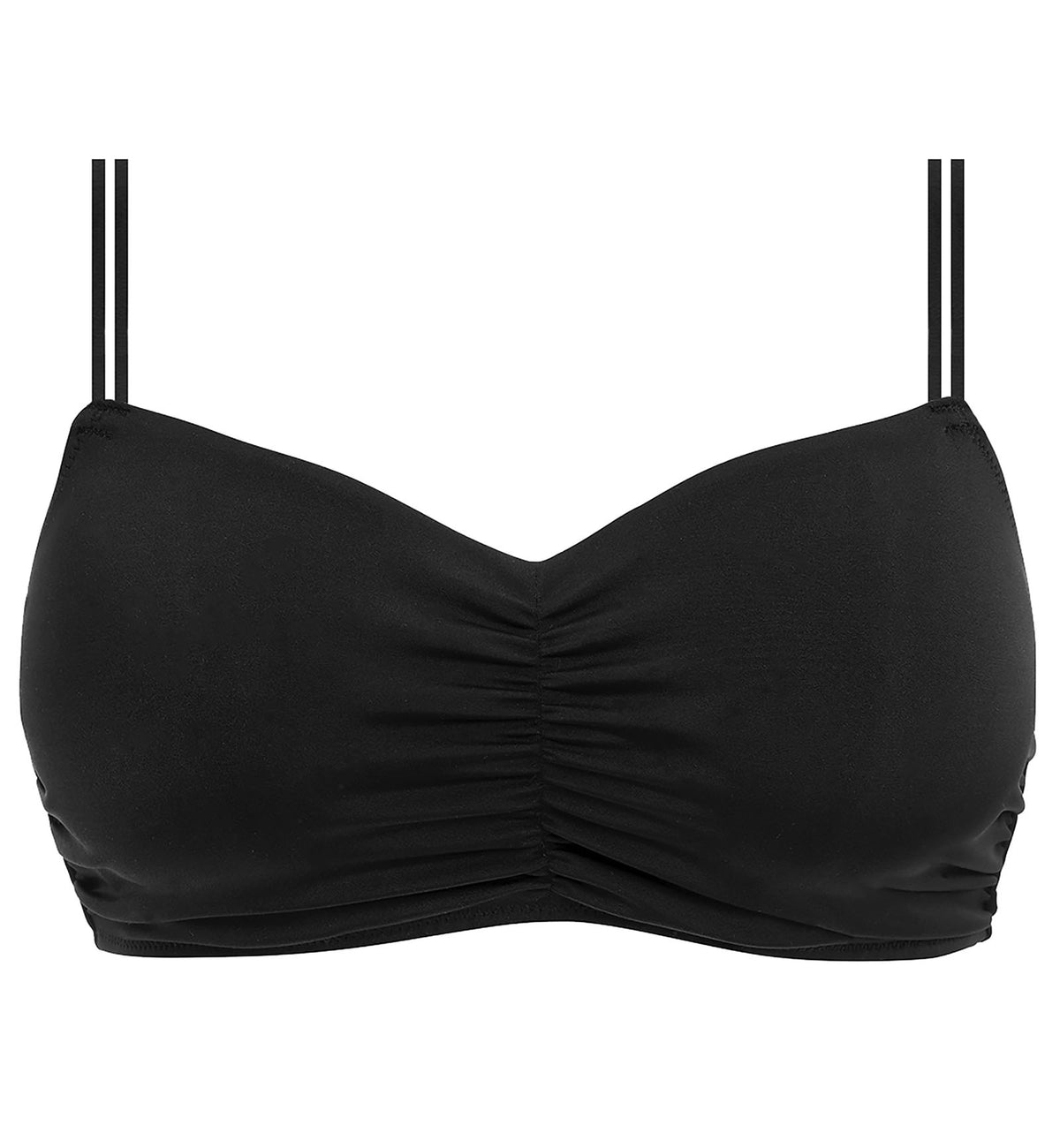 Freya Jewel Cove Convertible Underwire Bralette Bikini Top (7239),30D,Plain Black - Plain Black,30D
