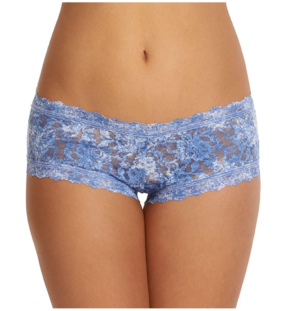 Hanky Panky Signature Lace Printed Boyshort (PR4812P),XS,Denim Splash - Blue/White,XS