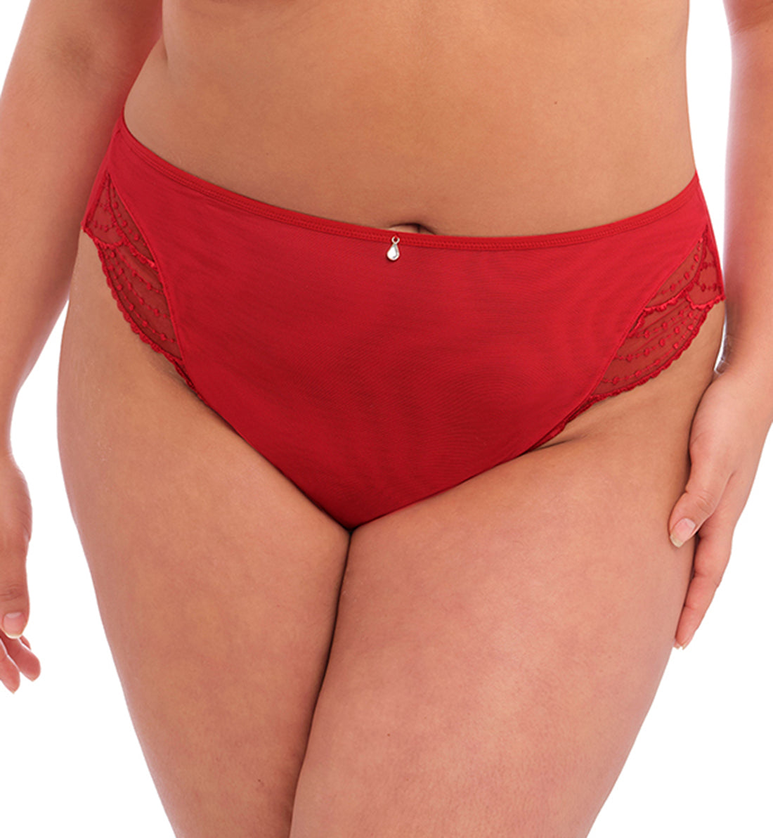 Elomi Priya Brazilian Panty (4557),Medium,Haute Red - Haute Red,Medium