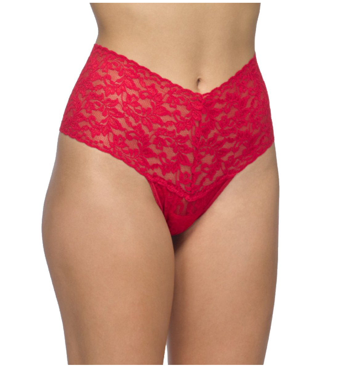 Hanky Panky Retro Lace Thong (9K1926P),Red - Red,One Size