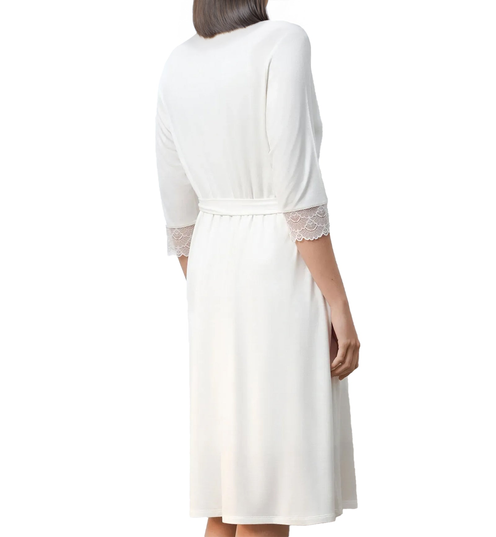 effetto Bamboo Basics 3/4 Sleeve Robe (02105),Small,Ivory - Ivory,Small