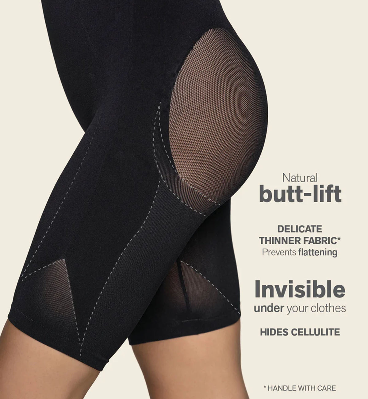 Leonisa Invisible Extra High-Waisted Shaper Short (012807M),XS/S,Black - Black,XS/S