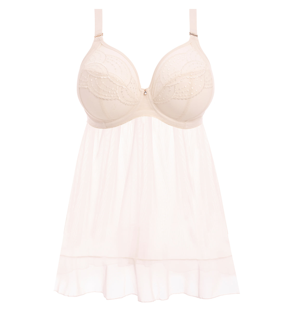 Elomi Priya Plunge Underwire Babydoll (4551),32GG,Vanilla - Vanilla,32GG