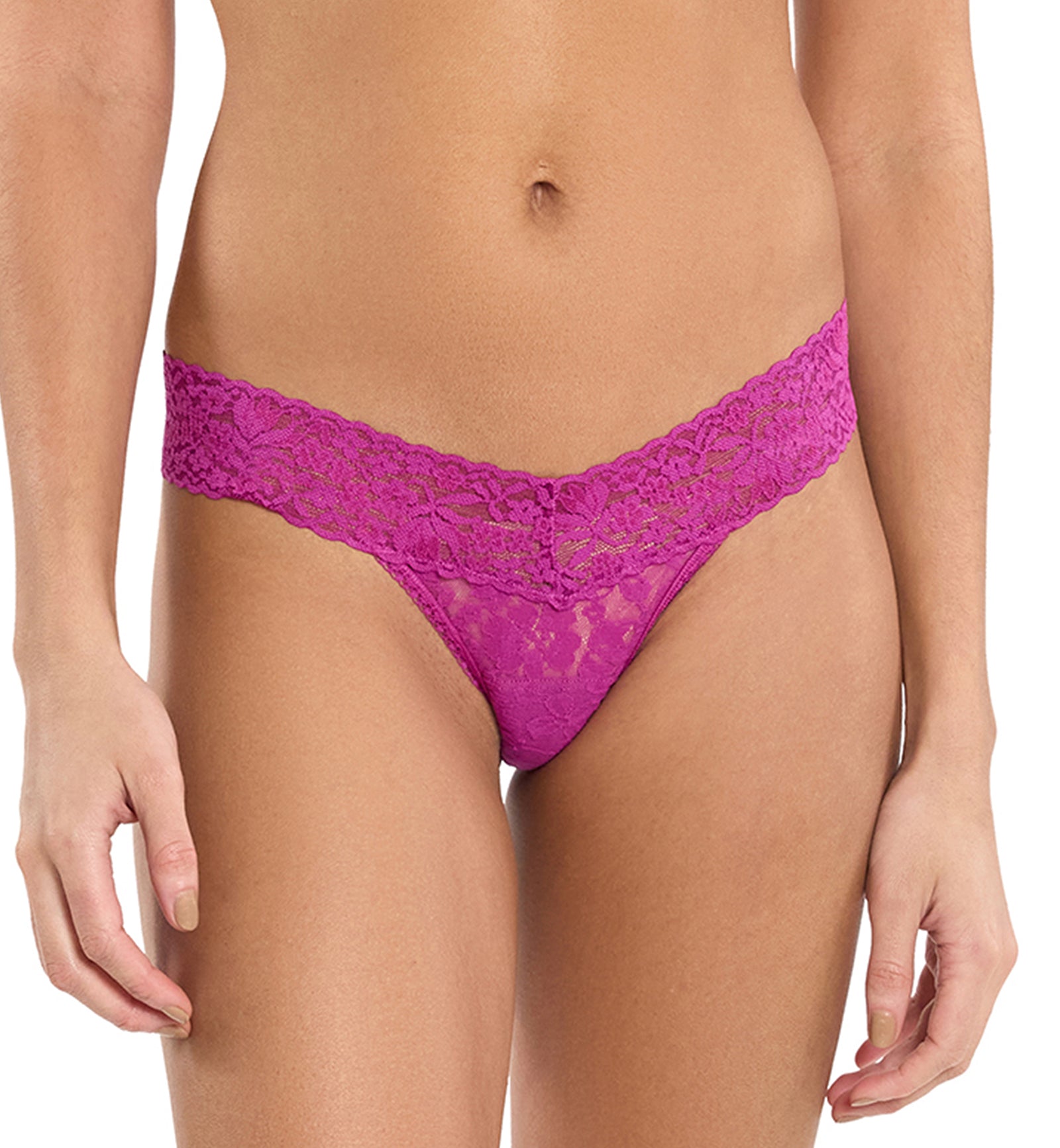 Hanky Panky Flora Lace Low Rise Thong (5B1002P),Picking Plums - Picking Plums,One Size