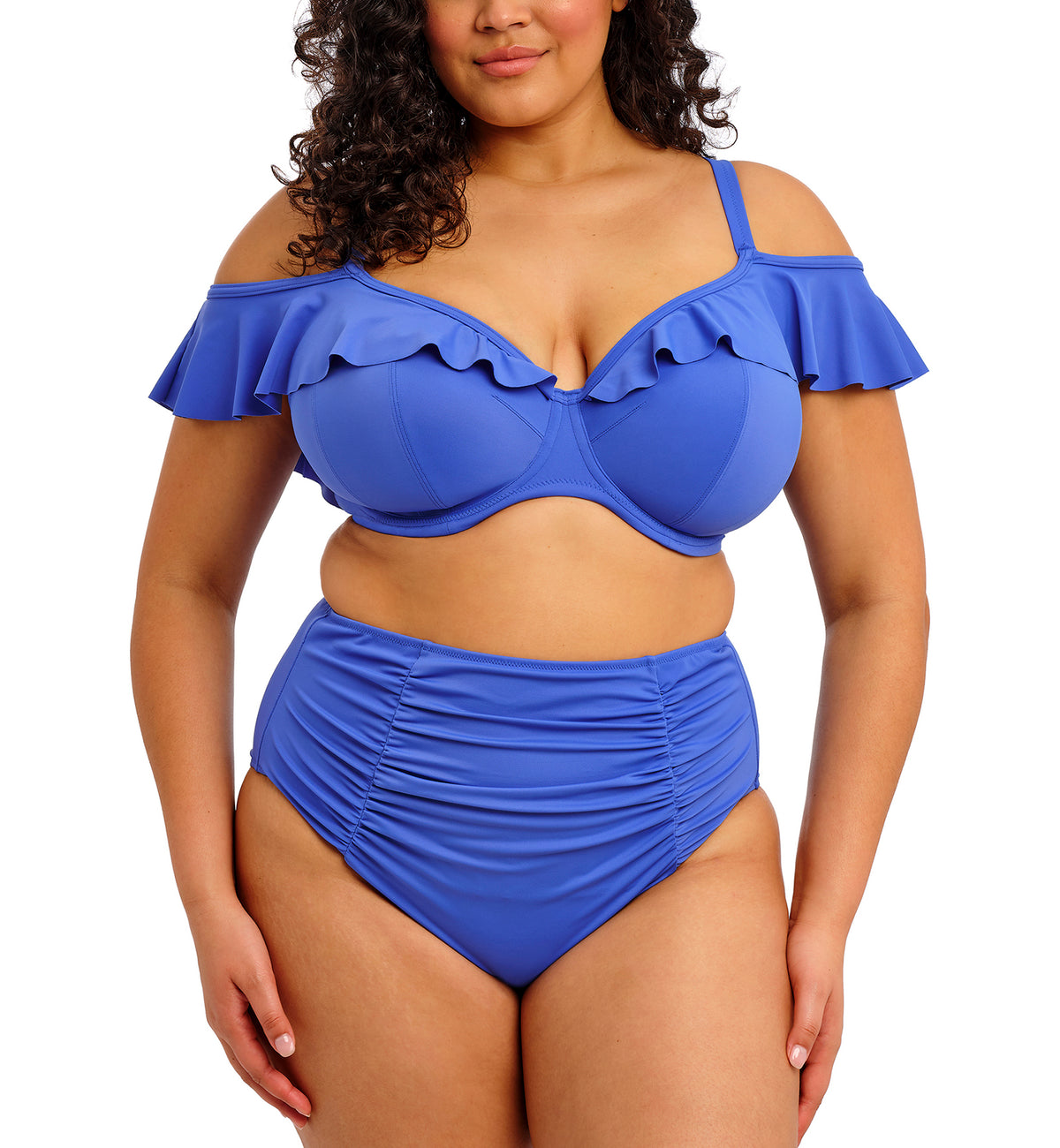 Elomi Plain Sailing Gathered Full Bikini Brief (ES7286),UK 12,Azure - Azure,UK 12