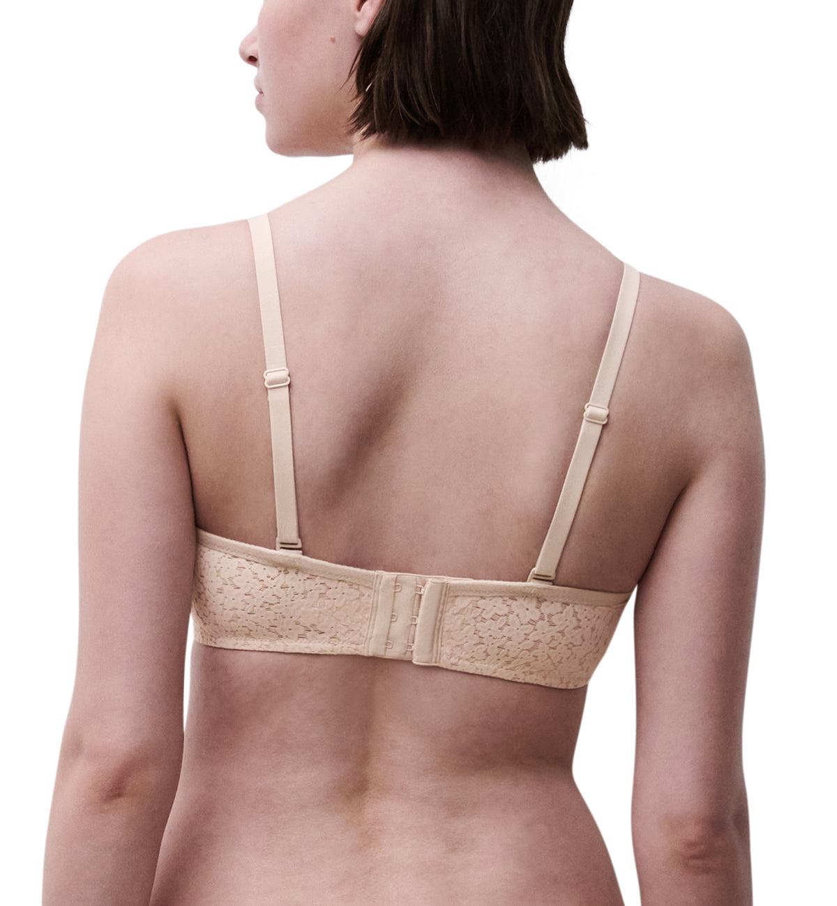 Chantelle Norah Lace Unlined Strapless Bra (C13FMK),32C,Nude Blush - Nude Blush,32C