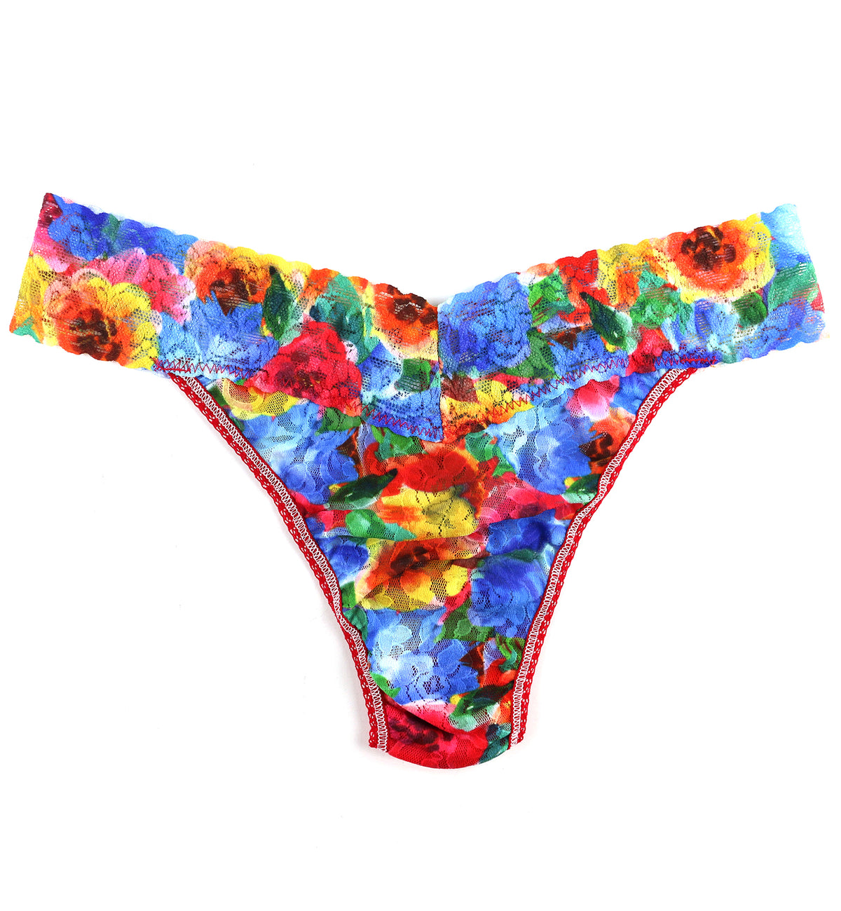 Hanky Panky Signature Lace Printed Original Rise Thong (PR4811P),Bold Blooms - Bold Blooms,One Size