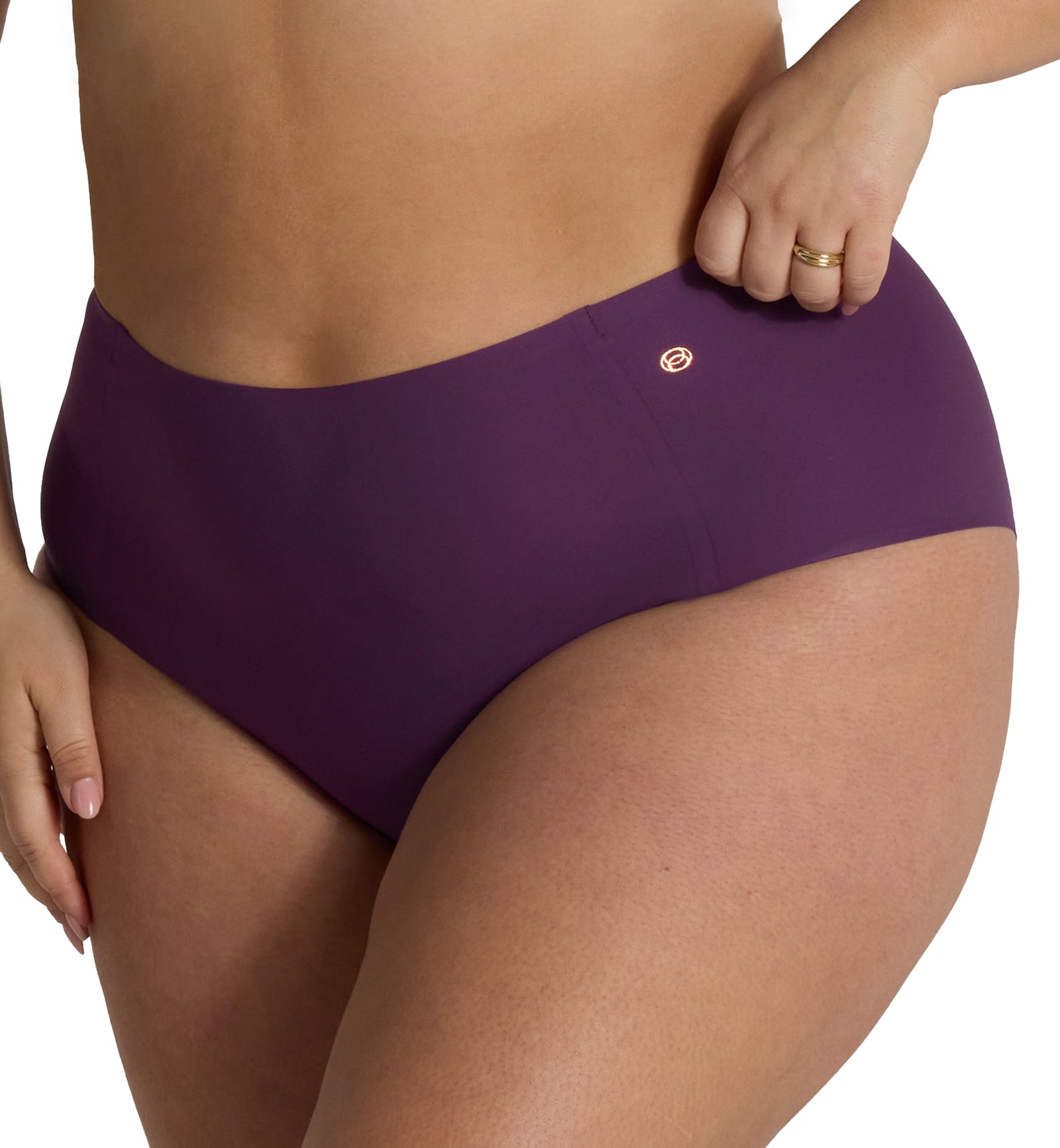 Evelyn & Bobbie High-Waisted Retro Bikini Panty (1704),US 0-14,Plum - Plum,US 0-14