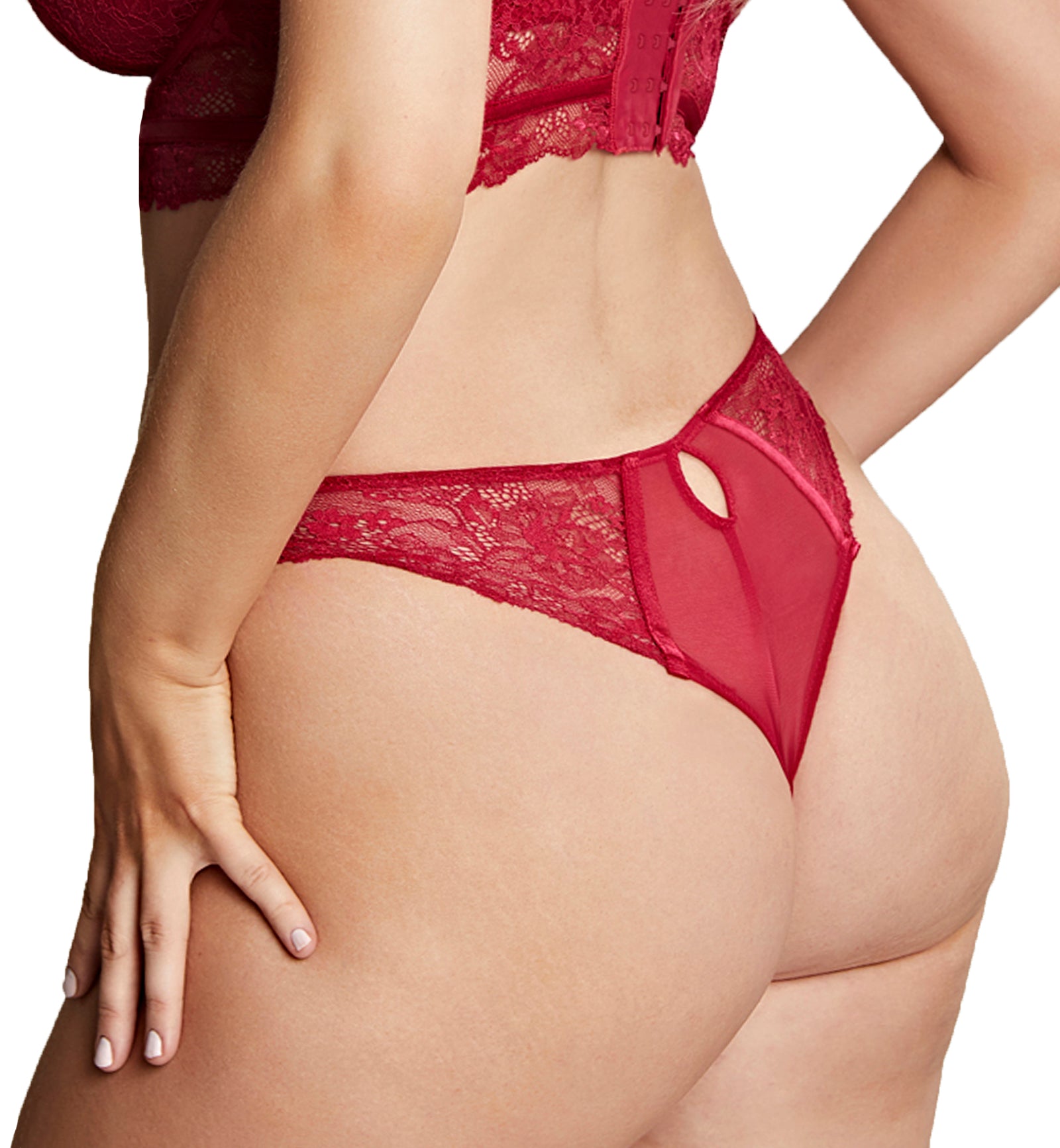 Cleo by Panache Selena Brazilian Panty Brief (10622),XS,Ruby Red - Ruby Red,XS