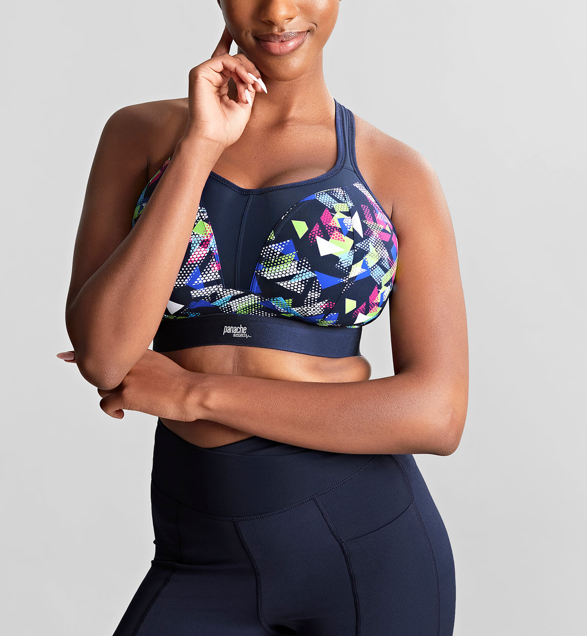 Panache Boundless Racerback Non-Wire Sports Bra (7341B),28FF,Graphic Print - Graphic Print,28FF
