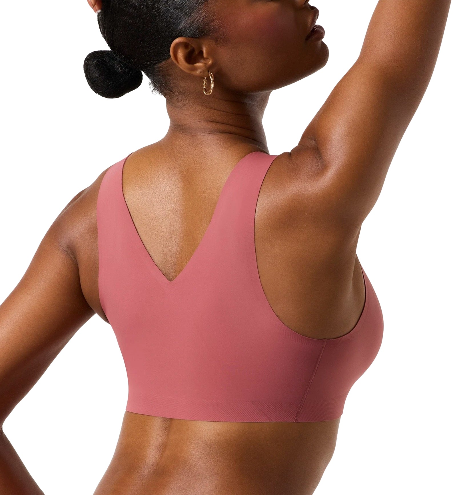 Evelyn & Bobbie DEFY V-Neck Bralette w/ Removable Pads (1728﻿),Small,Pink Canyon - Pink Canyon,Small