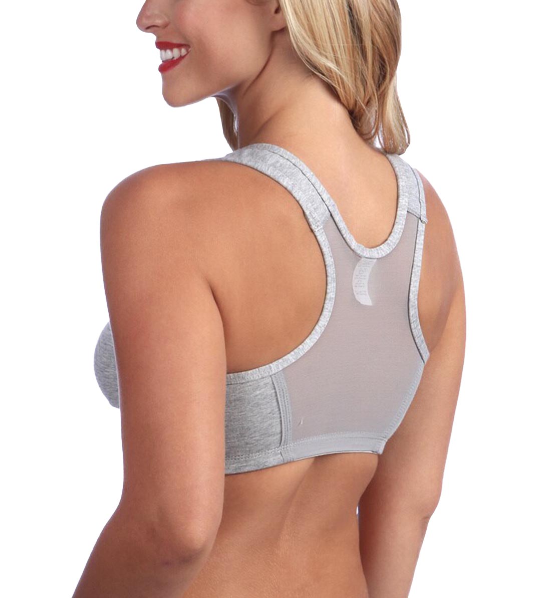 Vintage New Valmont Front Zipper Full Support Wire Free Sports Bra White 42  B/C 