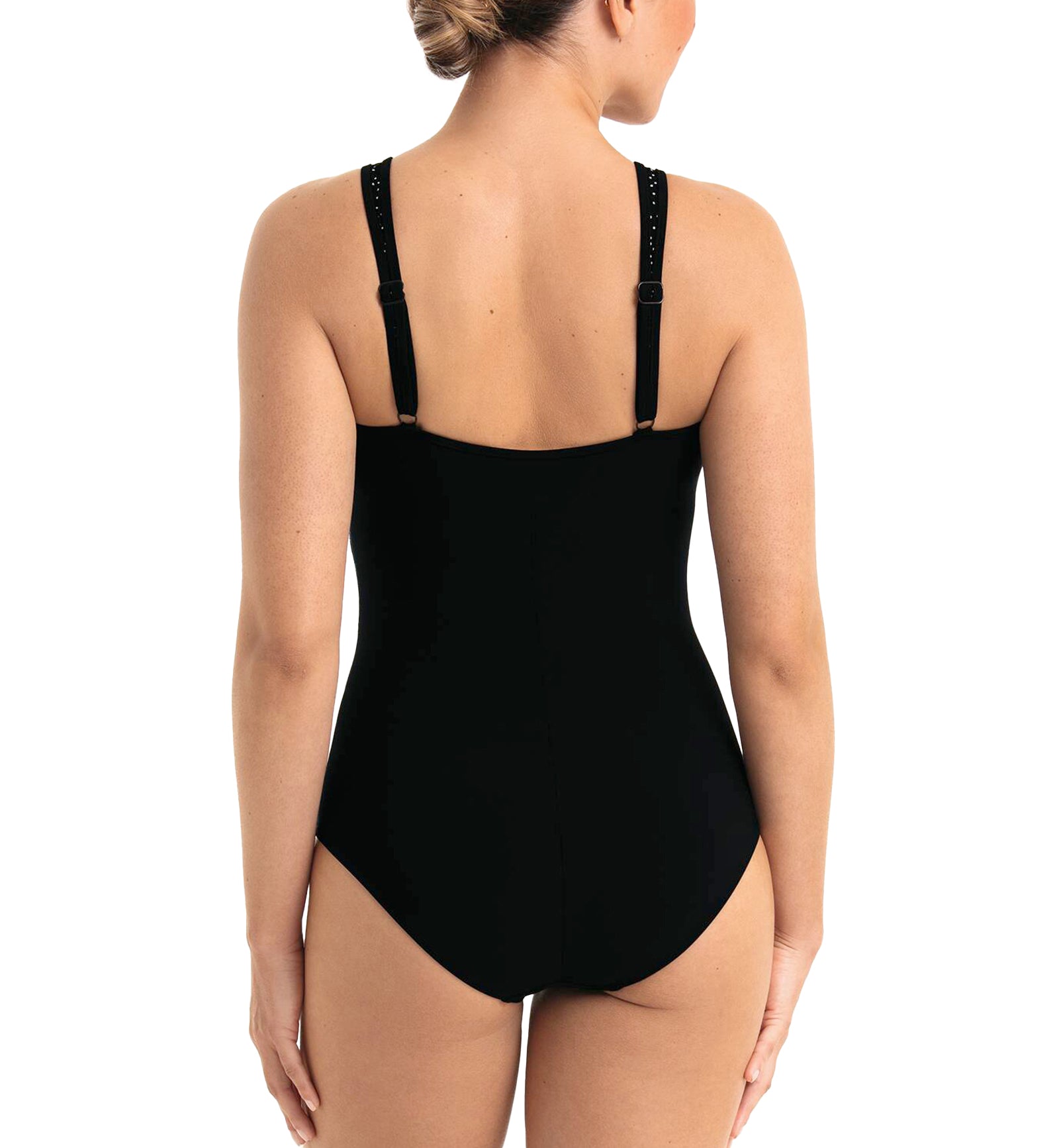 Anita Care Simple Art Vera High Neck One Piece Swimsuit (6222),38D,Black/White - Black/White,38D